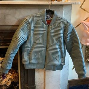 Iconic Vintage Hudson Jeans blue leather jacket